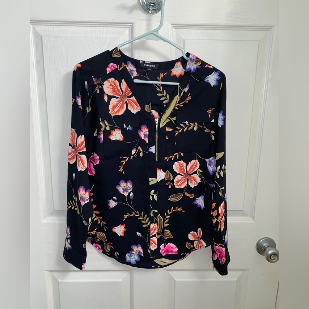 Express Floral Long Sleeve Blouse